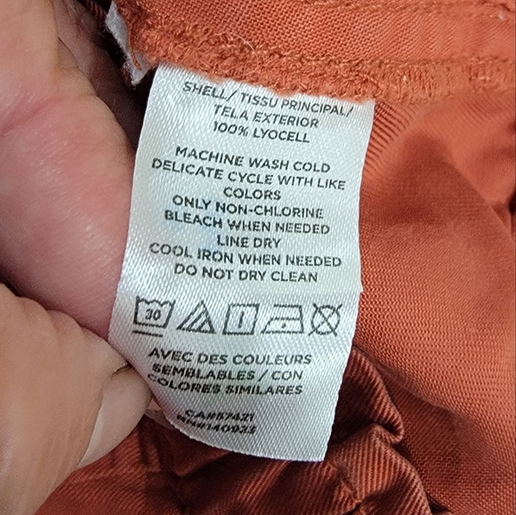 LOFT Rust-Coral Red Drawstring Skirt Size Large Casual Summer - Picture 9 of 10